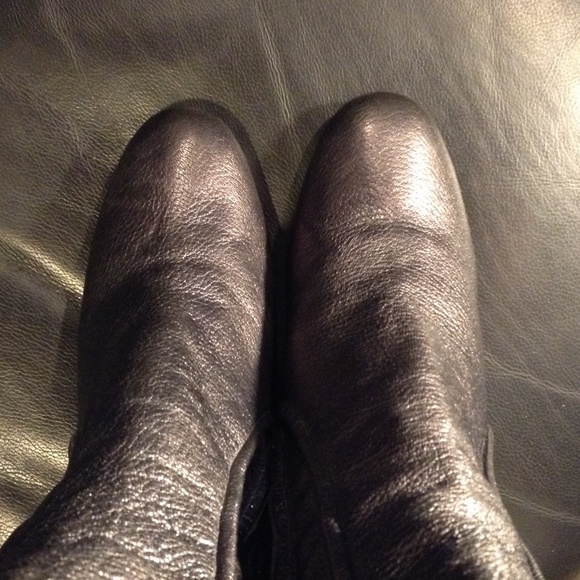 Belle by Sigerson Morrison Women's 7.5B Black Metallic Mid Calf Boots Made Italy - Picture 9 of 15